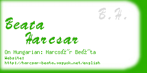 beata harcsar business card